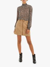 Zara camel brown faux suede button up mini skirt. Oasis Faux Suede Mini Skirt Camel At John Lewis Partners