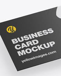 Paper Business Card Mockup In Stationery Mockups On Yellow Images Object Mockups