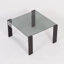 Coffee table overall dimensions : Small Square Vintage Coffee Table Made Of Black Ashwood Perspex And Glass 1970s For Sale At Pamono