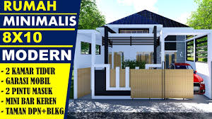 Bahkan ada yang mengatakan bahwasanya dengan menggunakan model garasi zincalume ini, maka ia mampu bertahan dalam jangka waktu. Desain Rumah Minimalis 8x10 1 Lantai Garasi 2 Kamar Tidur Modern Youtube