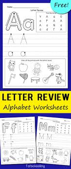Printable letters for kids, crafters and home decorators. Letter Review Alphabet Worksheets Alphabet Worksheets Kindergarten Preschool Letters Kindergarten Letters