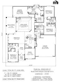4 bedroom 3 bath house plans one story. Plan No 3042 0510 House Plans One Story Contemporary House Plans Porch House Plans