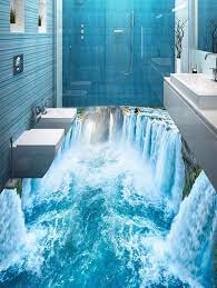 Just 57 03 Buy 3d Waterfall Print Pvc Removable Floor Wall Stickers Online Shopping At Gearbest Com Mobile Floor Wallpaper 3d Floor Art Floor Murals
