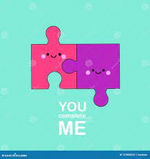 Cartoon Kawaii Puzzle Pieces. Cute Funny Characters with Typography You  Complete Me. Illustration for Valentine S Day and Romantic Stock Vector -  Illustration of comic, advertisements: 137808233