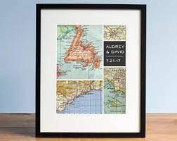 Adventure Together Map Mountain Print Featuring 4 Custom Locations On Vintage Maps For Wedding Gift Anniversary Gift Engagement Gift Personalized Map Art Map Design Map Art
