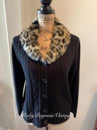 This is the perfect platform for you to choose your knit batwing cardigan fur collar of diverse styles for various occasions. Vintage Leopard Cable Knit Cardigan Sweater With Faux Fur Etsy Cable Knit Cardigan Cable Knit Sweater Cardigan Knit Sweater Cardigan