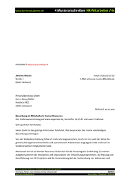 Vielen dank für das freundliche telefonat. 4 X Anschreiben Muster Hr Mitarbeiter In Karriereakademie
