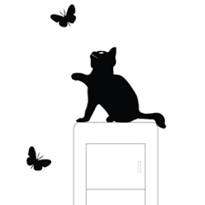 Switch Cat Wall Stickers Light Switch Decor Decals Art Mural Baby Nursery Room Home Garden H Decorar Quartos De Meninas Pintura Parede Decoracao De Parede