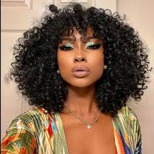 5x5 Lace Closure Wig Loose Curly BOB With Bang BOBLCB55