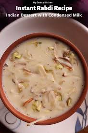 Instant Rabdi Recipe Rabri With Condensed Milk My Dainty Kitchen Recipe Rabdi Recipe Indian Desserts Indian Food Recipes Vegetarian