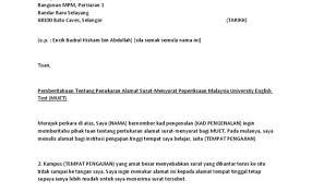 Surat Rasmi Untuk Penukaran Alamat Surat Rasmi Untuk Cuitan Dokter