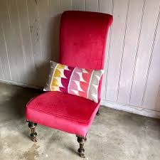 You will feel like a queen every time you sit down and this charming pink velvet chair will be a lovely addition to every girl's bedroom. Antique Nursing Chair Or Slipper Chair 1800 S Bright Pink Velvet Vinterior