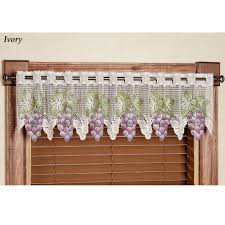vineyard grape lace tier window treatment