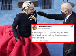 Lady gaga with that dress represents the devil. Joe Biden Inauguration Twitter Is Loving Lady Gaga S Hunger Games Look 9celebrity