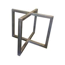 Dining Height 28 1 2 Tall Metal Pedestal Square Tubing Table Base Round Or Square Table Top Single Leg Industrial Steel Stand Pedestal Table Base Metal Dining Table Glass Top Table