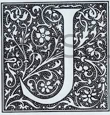 A book about illuminated letters, an abecedarium: Lovely Floral J Illuminated Letters Lettering Alphabet Vintage Lettering