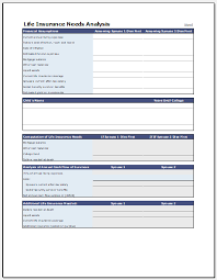 What plan is best for your needs? Life Insurance Needs Calculator For Excel Excel Templates