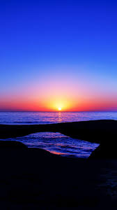 Wallpaper red sunset sea side sea sunset beach. Sunset Blue Skyline Horizon Coast 720x1280 Wallpaper Sunset Wallpaper Beach Sunset Wallpaper Beautiful Images Nature