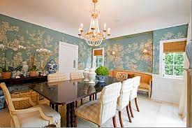 Cote De Texas Mark D Sikes Dining Room Design Dining Room Wallpaper Beautiful Dining Rooms