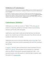 Since codominant and incomplete dominant. Definition Of Codominance Docx Dominance Genetics Allele