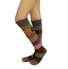 Knitting patterns for socks knit with flat or sideways with 2 needles. Multicolor Long Hand Knitted Woolen Socks Wool Socks à¤µ à¤²à¤¨ à¤¸ à¤• à¤¸ V R Designers New Delhi Id 16216018097