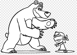 Cara menggambar kartun marsha and the. Masha And The Bear Coloring Book Png Images Pngegg