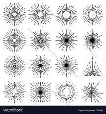 Set Of Sixteen Line Light Rays Royalty Free Vector Image Geometric Tattoo Light Tattoo Geometric
