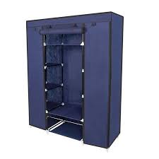 Ktaxon 53 Portable Closet Storage Organizer Wardrobe Clothes Rack With Shelves Blue Walmart Com Portable Closet Storage Solutions Closet Storage Closet Organization