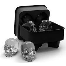 Kcasa 3d Skull Flexible Silicone Ice Cube Mold Tray Easy Release Realistic Skull Ice Cube Maker Silicone Ice Cube Tray Ice Cube Maker Ice Cube Tray Molds