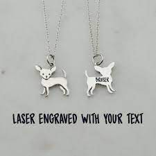 Personalized Sterling Silver Chihuahua Charm Necklace 925 Etsy Silver Genuine 925 Sterling Silver Charm Necklace