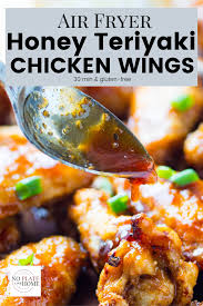 Crispy Air Fryer Honey Teriyaki Chicken Wings In 2020 Honey Teriyaki Chicken Cooked Chicken Recipes Easy Chicken Dinner Recipes