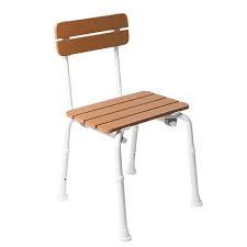 Lifestyle Solutions Durable Adjustable Polymer Wood Style Medical Shower Chair Non Slip Lightweight Corrosion Proof Equi Shower Chair Chair Chairs For Sale