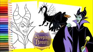 Maleficent and his pet raven in this beautiful picture, you will find the witch maleficent what about to print and color this amazing maleficent coloring page? Disney Villains Maleficent And Maleficent Dragon Sleeping Beauty Coloring Pages Youtube