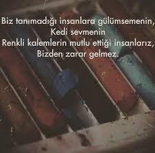 Biz Tanimadigi Insanlara Gulumsemenin Kedi Sevmenin Renkli Kalemlerin Mutlu Ettigi Insanlariz Ilham Veren Alintilar Ozlu Sozler Guzel Soz