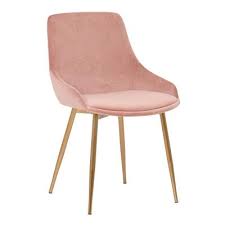 Heidi Contemporary Dining Chair In Gold Metal Finish And Blue Velvet In 2020 Contemporary Dining Chairs Accent Chairs Pink Office Chair