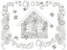 Print out these free coloring pages to entertain your kids. Casa De Flores Com Letras Home Sweet Home E Moldura Floral Para Paginas Para Colorir Anti Stress Stock Stock Illustration Ilustraciones Vectoriales Clip Art Vectorizado Libre De Derechos Image 69773975