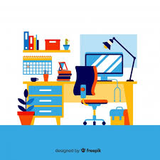 Homedepot.com has been visited by 1m+ users in the past month Free Vector Colorful Office Desk With Flat Design