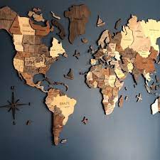 World Map Wall Art Anniversary Gift For Husband Travel Home Decor Family Gift Boyfriend Gift Weltkarte Holz Engagement Gift Wall Decor Art World Map Wall Art Wood World Map Wooden Map