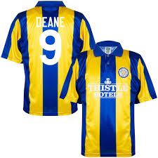 Admin nike x real madrid. Score Draw Leeds United Away Deane 9 Retro Trikot 1993 1995 Retro Filz Spielerbeflockung