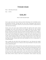 Tugas Esai Judul Galau