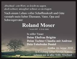 Andreas moser studied food and biotechnology at the university of natural andreas moser studied food and the participation of andreas moser in vhh was terminated by september 30, 2020. Traueranzeigen Von Roland Moser Trauer In Thueringen De