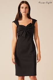 Phase Eight Black Giulia Bow Front Scuba Dress Dresses Scuba Dress Tie Dress