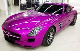 Mercedes Benz Sls Amg In Purple Purple Car Chrome Cars Car Wrap