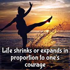 Life Shrinks Or Expands In Proportion To One S Courage Quotelia