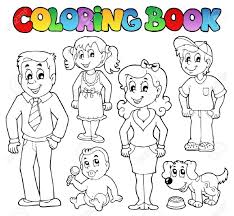 16273004 Colorear Colecci N De Libro De Familia 1 Foto De Archivo Jpg 1300 1201 Familia Para Dibujar Familia Dibujos Libro De Colores