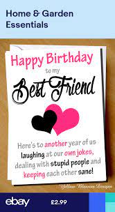 It has rained a lot from the day we met, to the i dedicate this message to you, friend. Birthday Greeting Card Bff Mate Banter Funny Humour Comical Best Friend Comedy Happy Birthday Bestie Happy Birthday Best Friend Birthday Wishes Girl
