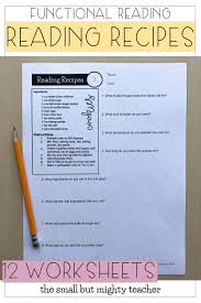 Reading Recipes Worksheets In 2020 Vocational Skills Worksheet Template How To Read A Recipe