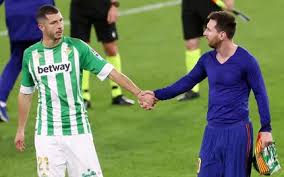 Fcbarcelonafl On Twitter Messi With Guido Rodriguez After The Betis Game Betisbarca Fcb