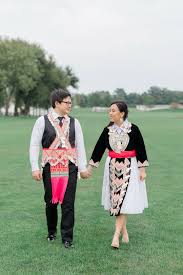 An original design of my very own creation for children to dress in hmong quickly with ease. Bride And Groom With Traditional Hmong Outfits