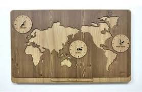 Reliable, high resolution time keeping. Large World Map Wooden Wall Clock Diy Puzzle Home Decor Interior Gift Beige Ebay